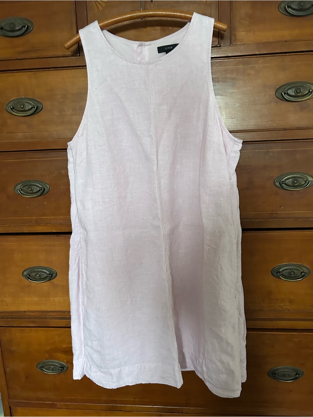 J. Crew Light Pink Sleeveless Linen Shift Dress